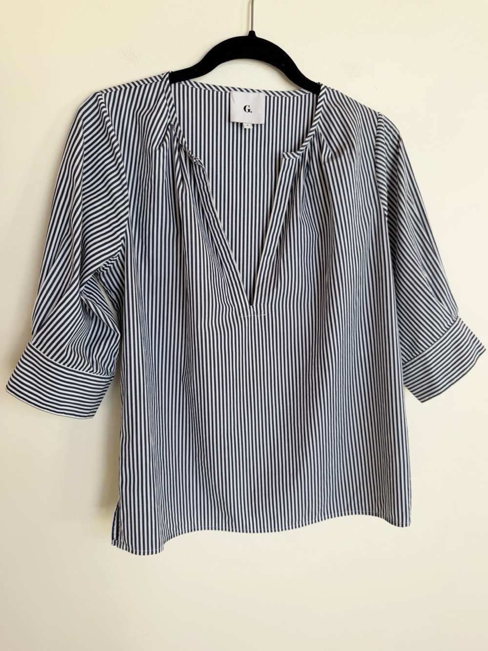 G. Label Goop Blue White Striped 100% Cotton Blouse Size 4
